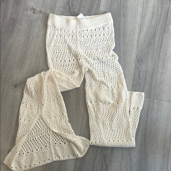 SOLID & STRIPED White Crochet Pants S - Picture 2 of 10